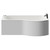 Plage 1700mm 12 Jet Matt Black V-Tec Right Hand P Shaped Whirlpool Shower Bath with Front Bath Panel View from Front