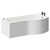 Plage 1700mm 12 Jet Matt Black V-Tec Right Hand P Shaped Whirlpool Shower Bath with Front Bath Panel Left Hand View