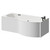 Plage 1700mm 12 Jet Matt Black Flat Jet Right Hand P Shaped Whirlpool Shower Bath with Front Bath Panel Right Hand View