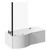 Plage 1700mm 12 Jet Matt Black Flat Jet Left Hand P Shaped Whirlpool Shower Bath with Bath Screen and Front Bath Panel Left Hand View
