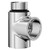 Chrome T Piece for Dual Fuel Heated Towel Rails and Radiators Left Hand View