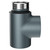 Anthracite T Piece for Dual Fuel Heated Towel Rails and Radiators Side View