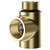 Colore Brushed Brass T Piece for Dual Fuel Heated Towel Rails and Radiators Right Hand View