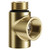 Colore Brushed Brass T Piece for Dual Fuel Heated Towel Rails and Radiators Left Hand View