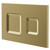 Vienna Colore Brushed Brass Dual Flush Plate with Square Buttons Right Hand View
