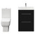 Napoli Nero Oak 600mm Vanity Unit and Toilet Suite including Tacoma Close Coupled Toilet and Floor Standing Vanity Unit with 2 Drawers and Chrome Handles View from Front