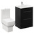 Napoli Nero Oak 600mm Vanity Unit and Toilet Suite including Tacoma Close Coupled Toilet and Floor Standing Vanity Unit with 2 Drawers and Chrome Handles Left Hand View