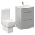 Napoli Gloss Grey Pearl 600mm Vanity Unit and Toilet Suite including Tacoma Close Coupled Toilet and Floor Standing Vanity Unit with 2 Drawers and Chrome Handles Left Hand View