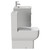 Napoli Gloss Grey Pearl 600mm Vanity Unit and Toilet Suite including Tacoma Close Coupled Toilet and Floor Standing Vanity Unit with 2 Drawers and Chrome Handles View from Side