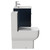 Napoli Deep Blue 600mm Vanity Unit and Toilet Suite including Tacoma Close Coupled Toilet and Floor Standing Vanity Unit with 2 Drawers and Chrome Handles View from Side