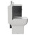 Napoli Gloss Grey 600mm Vanity Unit and Toilet Suite including Tacoma Comfort Height Toilet and Floor Standing Vanity Unit with 2 Doors and Chrome Handles View from Side