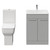 Napoli Gloss Grey Pearl 600mm Vanity Unit and Toilet Suite including Tacoma Comfort Height Toilet and Floor Standing Vanity Unit with 2 Doors and Chrome Handles View from Front