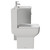Napoli Gloss Grey Pearl 600mm Vanity Unit and Toilet Suite including Tacoma Comfort Height Toilet and Floor Standing Vanity Unit with 2 Doors and Chrome Handles View from Side