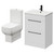 Napoli Gloss White 600mm Vanity Unit and Toilet Suite including Tacoma Close Coupled Toilet and Floor Standing Vanity Unit with 2 Drawers and Matt Black Handles Right Hand View