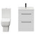 Napoli Gloss White 600mm Vanity Unit and Toilet Suite including Tacoma Close Coupled Toilet and Floor Standing Vanity Unit with 2 Drawers and Matt Black Handles View from Front