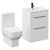 Napoli Gloss White 600mm Vanity Unit and Toilet Suite including Tacoma Close Coupled Toilet and Floor Standing Vanity Unit with 2 Drawers and Matt Black Handles Left Hand View