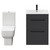 Napoli Gloss Grey 600mm Vanity Unit and Toilet Suite including Tacoma Close Coupled Toilet and Floor Standing Vanity Unit with 2 Doors and Matt Black Handles View from Front