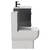 Napoli Gloss Grey 600mm Vanity Unit and Toilet Suite including Tacoma Close Coupled Toilet and Floor Standing Vanity Unit with 2 Doors and Matt Black Handles View from Side