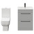 Napoli Gloss Grey Pearl 600mm Vanity Unit and Toilet Suite including Tacoma Close Coupled Toilet and Floor Standing Vanity Unit with 2 Doors and Matt Black Handles View from Front