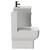 Napoli Gloss Grey Pearl 600mm Vanity Unit and Toilet Suite including Tacoma Close Coupled Toilet and Floor Standing Vanity Unit with 2 Doors and Matt Black Handles View from Side
