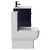 Napoli Deep Blue 600mm Vanity Unit and Toilet Suite including Tacoma Close Coupled Toilet and Floor Standing Vanity Unit with 2 Drawers and Matt Black Handles View from Side