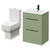 Napoli Olive Green 600mm Vanity Unit and Toilet Suite including Tacoma Close Coupled Toilet and Floor Standing Vanity Unit with 2 Drawers and Matt Black Handles Right Hand View
