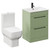 Napoli Olive Green 600mm Vanity Unit and Toilet Suite including Tacoma Close Coupled Toilet and Floor Standing Vanity Unit with 2 Drawers and Matt Black Handles Left Hand View