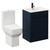 Napoli Deep Blue 600mm Vanity Unit and Toilet Suite including Tacoma Comfort Height Toilet and Floor Standing Vanity Unit with 2 Doors and Matt Black Handles Left Hand View
