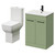 Napoli Olive Green 600mm Vanity Unit and Toilet Suite including Tacoma Comfort Height Toilet and Floor Standing Vanity Unit with 2 Doors and Matt Black Handles Right Hand View