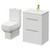 Napoli Gloss White 600mm Vanity Unit and Toilet Suite including Tacoma Close Coupled Toilet and Floor Standing Vanity Unit with 2 Drawers and Brushed Brass Handles Right Hand View