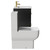 Napoli Nero Oak 600mm Vanity Unit and Toilet Suite including Tacoma Close Coupled Toilet and Floor Standing Vanity Unit with 2 Drawers and Brushed Brass Handles View from Side