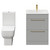 Napoli Gloss Grey Pearl 600mm Vanity Unit and Toilet Suite including Tacoma Close Coupled Toilet and Floor Standing Vanity Unit with 2 Doors and Brushed Brass Handles View from Front