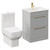 Napoli Gloss Grey Pearl 600mm Vanity Unit and Toilet Suite including Tacoma Close Coupled Toilet and Floor Standing Vanity Unit with 2 Doors and Brushed Brass Handles Left Hand View