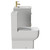 Napoli Gloss Grey Pearl 600mm Vanity Unit and Toilet Suite including Tacoma Close Coupled Toilet and Floor Standing Vanity Unit with 2 Doors and Brushed Brass Handles View from Side