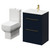 Napoli Deep Blue 600mm Vanity Unit and Toilet Suite including Tacoma Close Coupled Toilet and Floor Standing Vanity Unit with 2 Drawers and Brushed Brass Handles Right Hand View