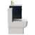 Napoli Deep Blue 600mm Vanity Unit and Toilet Suite including Tacoma Close Coupled Toilet and Floor Standing Vanity Unit with 2 Drawers and Brushed Brass Handles View from Side