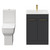 Napoli Gloss Grey 600mm Vanity Unit and Toilet Suite including Tacoma Comfort Height Toilet and Floor Standing Vanity Unit with 2 Doors and Brushed Brass Handles View from Front