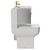 Napoli Gloss Grey Pearl 600mm Vanity Unit and Toilet Suite including Tacoma Comfort Height Toilet and Floor Standing Vanity Unit with 2 Drawers and Brushed Brass Handles View from Side