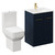 Napoli Deep Blue 600mm Vanity Unit and Toilet Suite including Tacoma Comfort Height Toilet and Floor Standing Vanity Unit with 2 Doors and Brushed Brass Handles Left Hand View