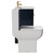 Napoli Deep Blue 600mm Vanity Unit and Toilet Suite including Tacoma Comfort Height Toilet and Floor Standing Vanity Unit with 2 Doors and Brushed Brass Handles View from Side