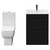 Napoli Nero Oak 600mm Vanity Unit and Toilet Suite including Tacoma Close Coupled Toilet and Floor Standing Vanity Unit with 2 Drawers and Gunmetal Grey Handles View from Front