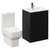 Napoli Nero Oak 600mm Vanity Unit and Toilet Suite including Tacoma Close Coupled Toilet and Floor Standing Vanity Unit with 2 Drawers and Gunmetal Grey Handles Left Hand View