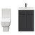 Napoli Gloss Grey 600mm Vanity Unit and Toilet Suite including Tacoma Close Coupled Toilet and Floor Standing Vanity Unit with 2 Doors and Gunmetal Grey Handles View from Front