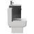 Napoli Gloss Grey 600mm Vanity Unit and Toilet Suite including Tacoma Close Coupled Toilet and Floor Standing Vanity Unit with 2 Doors and Gunmetal Grey Handles View from Side