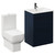 Napoli Deep Blue 600mm Vanity Unit and Toilet Suite including Tacoma Close Coupled Toilet and Floor Standing Vanity Unit with 2 Drawers and Gunmetal Grey Handles Left Hand View
