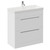 Napoli Gloss White 800mm Floor Standing Vanity Unit with 1 Tap Hole Slim Edge Basin and 2 Drawers with Chrome Handles Left Hand View