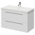 Napoli Gloss White 800mm Wall Mounted Vanity Unit with 1 Tap Hole Slim Edge Basin and 2 Drawers with Chrome Handles Right Hand View