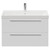 Napoli Gloss White 800mm Wall Mounted Vanity Unit with 1 Tap Hole Slim Edge Basin and 2 Drawers with Chrome Handles View from Front