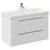 Napoli Gloss White 800mm Wall Mounted Vanity Unit with 1 Tap Hole Slim Edge Basin and 2 Drawers with Chrome Handles Left Hand View