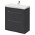 Napoli Gloss Grey 800mm Floor Standing Vanity Unit with 1 Tap Hole Slim Edge Basin and 2 Drawers with Chrome Handles Right Hand View